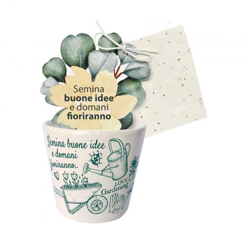 Cache pot love gardening con carta piantabile - 2 pz.