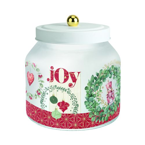 Biscottiera vetro satinato decoro ghirlande