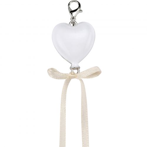 Charm palloncino cuore bianco - 6 pz.