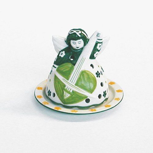 Candeliere angelo con piatto verde