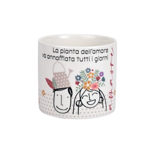 Cache pot porcellana dec "la pianta dell'amore"