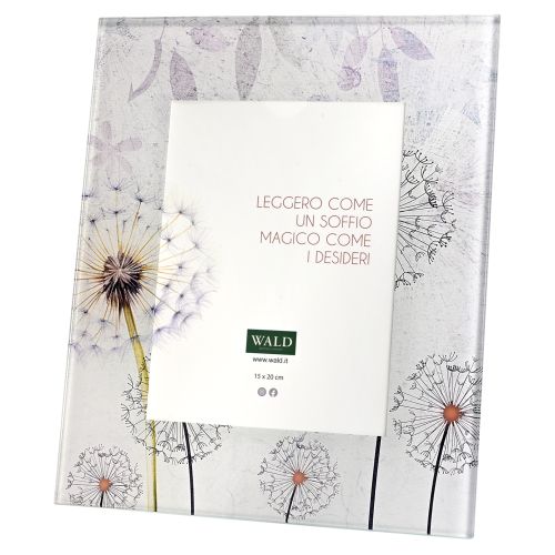 Portafoto in vetro doppio decoro soffioni