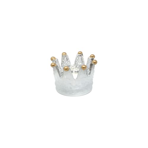 Porta candela corona argento con tealight