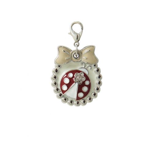 Charm coccinella con strass - 6 pz.