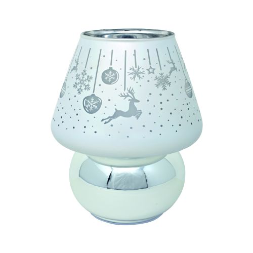 Lampada in vetro con led color argento