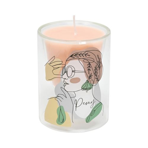 Candela vetro borosilicato decoro donna