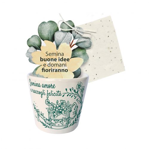 Cache pot annaffiatoio con carta piantabile - 2 pz.