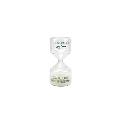 Clessidra piccola vetro borosilicato scritta "insieme"