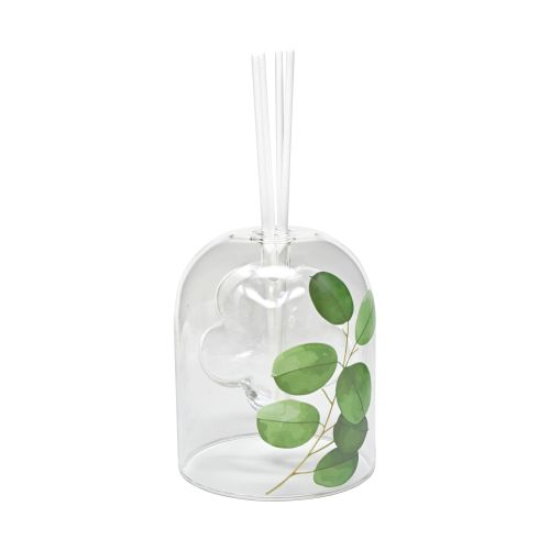 Bottiglia/vaso vetro borosilicato per profumo ambiente decoro foglie