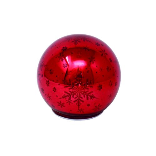 Sfera in vetro con led colore rosso