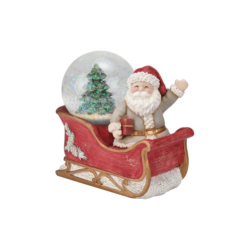 Slitta babbo natale c. waer ball dec.rosso e verde