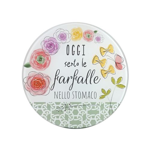 Sottopentola o tagliere in vetro dec "farfalle"