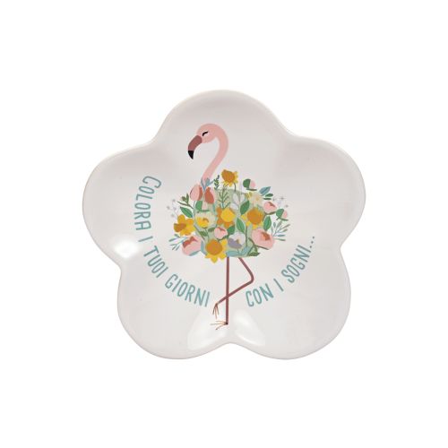 Contenitore in kergres fiore bianco dec "fenicottero"