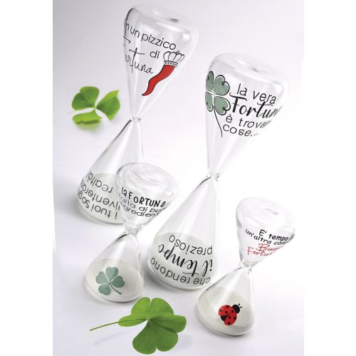 Clessidra vetro grande decoro "corno"