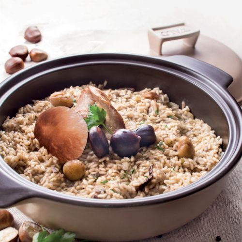 Tegame cm 28 c/ cop.col.tortora