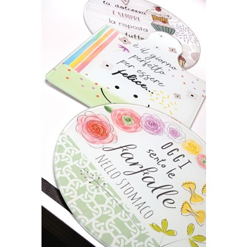 Sottopentola o tagliere in vetro dec "farfalle"