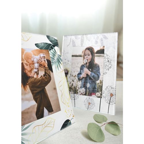 Portafoto in vetro doppio decoro jungle